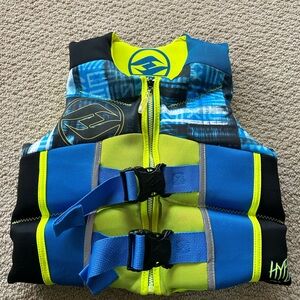 Hyperlite Kids Swim Vest - Blue and Yellow USCG Approved 50-90 pounds